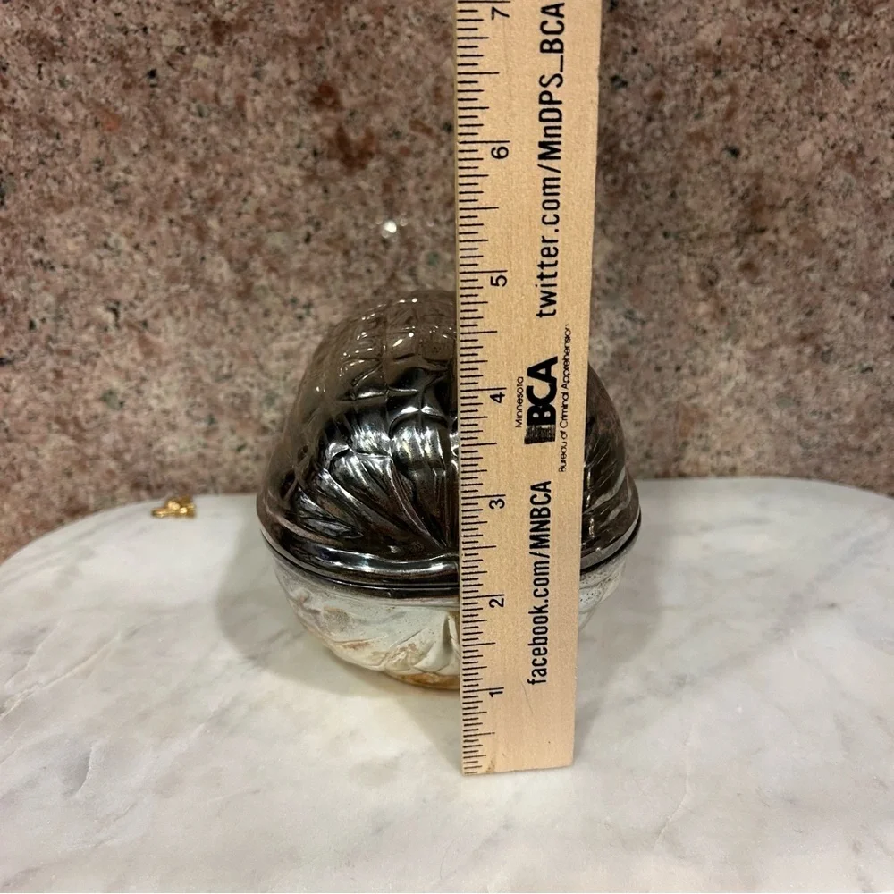 Vintage Walnut‑Shaped Silver‑Plated Nut / Candy Dish — Japan, c.1970s